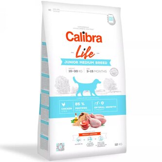 Calibra Dog Life Junior Medium Breed Chicken 12 kg - expirace do 19.11.2025