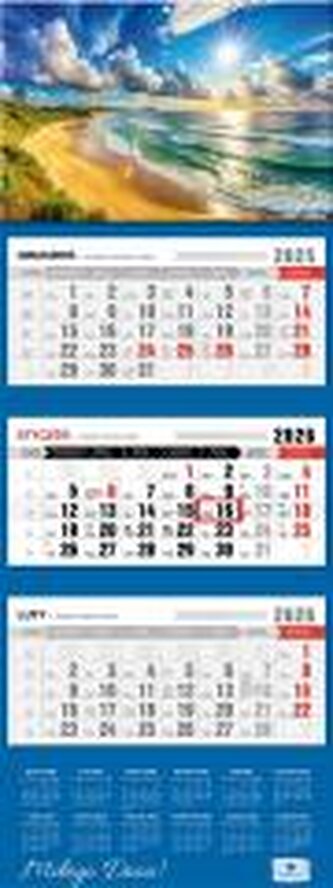 Kalendarz 2026 trójdzielny premium ocean