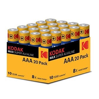 Baterie jednorázová alkalická, tužková, AAA, 1.5V, Kodak, blistr, 20-pack, KOD-LR3MAXBL8, Alkaline Max