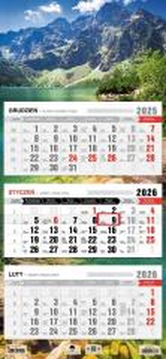 Kalendarz 2026 trójdzielny płaska główka morskie