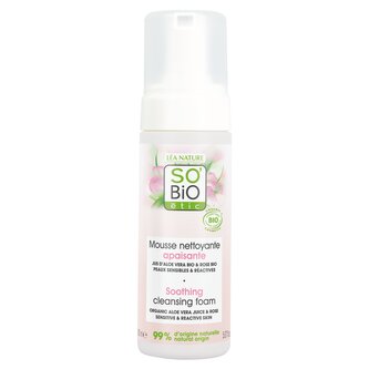 SO’BiO étic Pěna čisticí zklidňující Aloe Vera BIO (150 ml) - obohacena o růžovou vodu