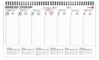 Kalendarz 2026 biurkowy tygodniowy poprzeczny