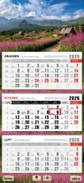 Kalendarz 2026 trójdzielny płaska główka tatry