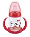 NUK 215261 Butelka z uchwytami FC 150ml MYSZKA MIKI czerwona smoczek silikonowy