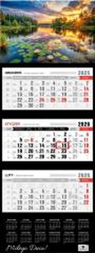 Kalendarz 2026 trójdzielny premium mazury