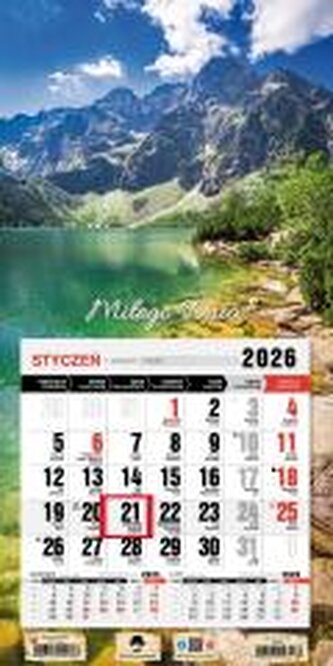 Kalendarz 2026 jednodzielny mini Tatry