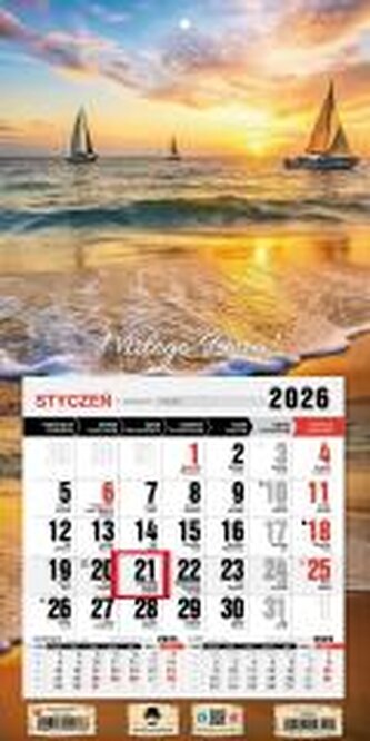 Kalendarz 2026 jednodzielny mini morze