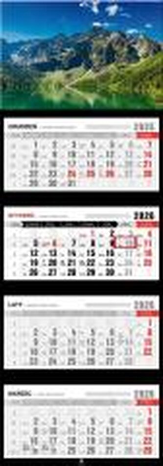 Kalendarz 2026 czterodzielny premium Tatry