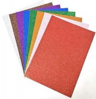 Papier kolorowy brokatowy A4 8 arkuszy wycinanki
