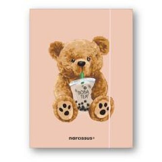 Teczka A4+ z gumką Teddies&Miś Boba Tea Teczka A4+ z gumką Teddies&Miś Boba Tea