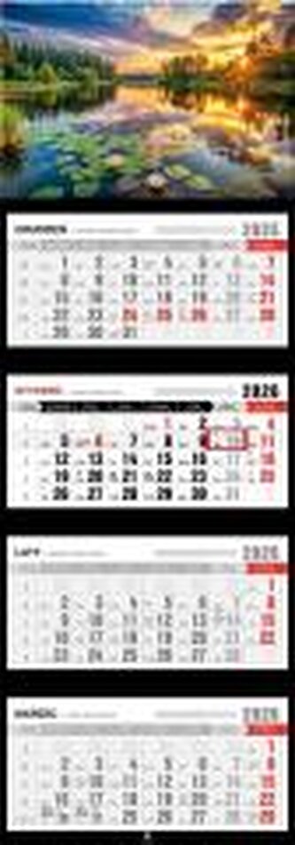 Kalendarz 2026 czterodzielny premium mazury