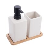Sada koupelnová dolomit/bambus 2+1 bílá
