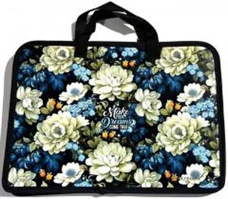 Teczka-torba A4+ zapinana na zamek z rączką Kwiaty