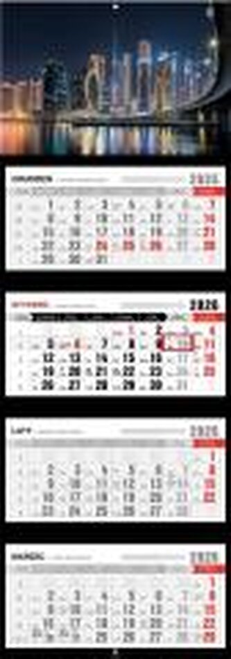 Kalendarz 2026 czterodzielny premium city
