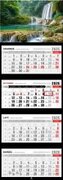 Kalendarz 2026 czterodzielny premium wodospad