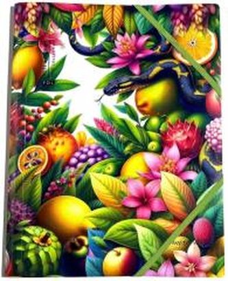 Teczka A4+ plastikowa z gumką Dżungla