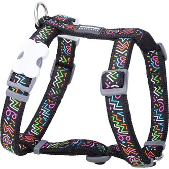 Red Dingo postroj – Squiggles Black – 20 mm x 45-66 cm