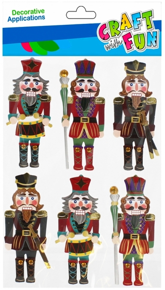 Naklejki 3D Dziadek do Orzechów 6 szt. Boże Narodzenie CRAFT WITH FUN 521655