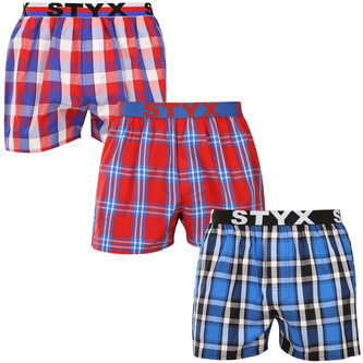 3PACK pánské trenky Styx sportovní guma vícebarevné (3B110709) M