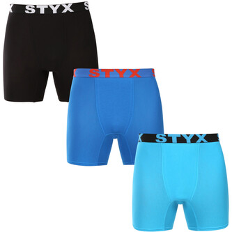 3PACK pánské boxerky Styx long sportovní guma vícebarevné (3UN09079) XXL