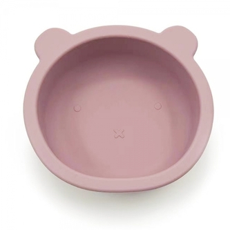 Silikonová miska s přísavkou Medvídek, průměr 12 cm - růžová