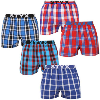 5PACK pánské trenky Styx sportovní guma vícebarevné (5B110610) XL