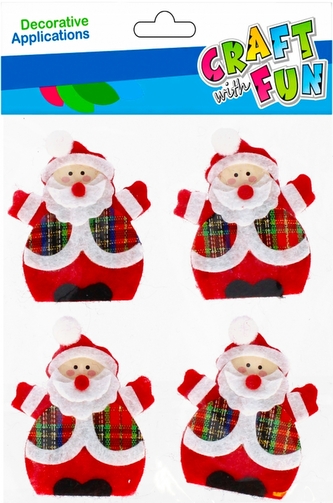 Ozdoba filcowa samoprzylepna Mikołaj Boże Narodzenie op.4 szt. CRAFT WITH FUN 501376 Ozdoba filcowa samoprzylepna Mikołaj Boże Narodzenie op.4 szt. CRAFT WITH FUN 501376