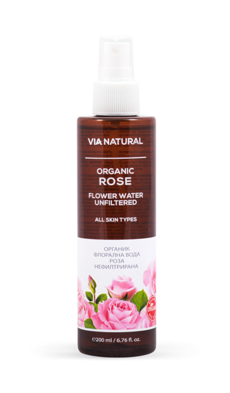 Biofresh Via natural organická nefiltrovaná růžová voda 200 ml