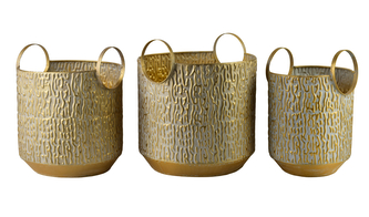 VINTAGE GLOW Komplet 3 osłonekXL 33X32X30CM L 27x27x29cm M22x22x27cm