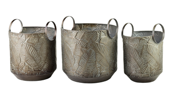 MARINA LEAF Komplet 3 osłonek 33x33xh36/28x28xh35/22x22xh34cm