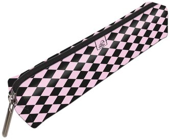 Piórnik mini prostokąt Krata Pink, Bee-Bee