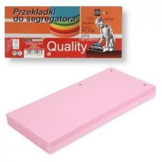 Przekładki do segregatora 100szt pink