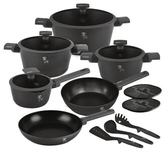Sada nádobí Berlingerhaus s titanovým povrchem 15 ks Antracit Collection