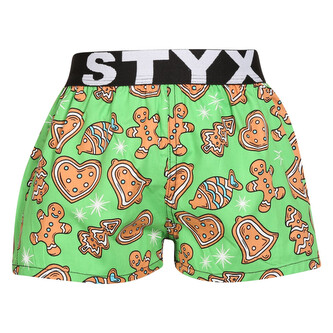Dětské trenky Styx art sportovní guma Vánoce perníčky (BJ1753) 6-8 let