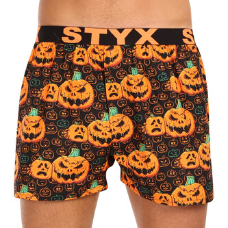 Pánské trenky Styx art sportovní guma Halloween dýně (B1755) S