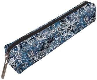 Piórnik mini prostokąt Ornament Blue, Bee-Bee