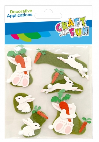 Ozdoba dekoracyjna filcowa samoprzylepna Zajączek 6szt Wielkanoc CRAFT WITH FUN 531847