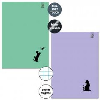 Zeszyt A4/32K kratka 90g Koty (6szt)