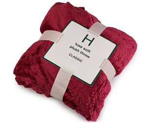 Deka mikroplyš lístky 150x200 cm - 1 ks - 3 bordó sv.