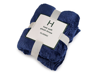 Deka mikroplyš lístky 150x200 cm - 1 ks - 4 modrá pařížská