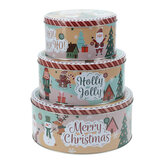 dóza plechová kulatá VÁNOČNÍ sada 3díl.