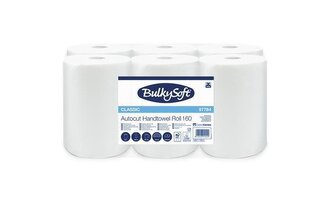 Papírové ručníky "Universal System", bílá, 2-vrstvé, průměr 15,5 cm, 6 rolí, BULKYSOFT 97784.E10