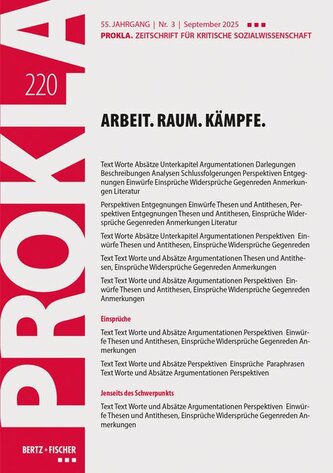 Arbeit. Raum. Kämpfe.