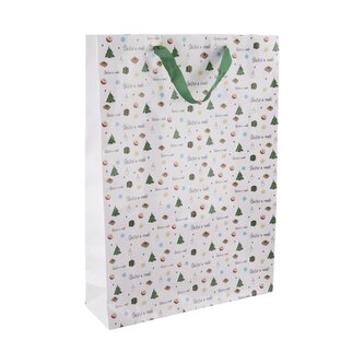 Taška papír dárková Šťastné a veselé 32,5x10x45,5 cm