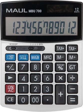 Kalkulačka "MBU 700", černá, stolní, 12 číslic, MAUL 7269890