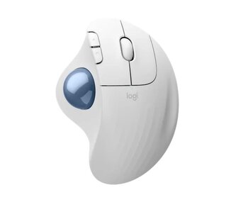 Logitech ERGO M575S Wireless Trackball - Off White + Blue Ball
