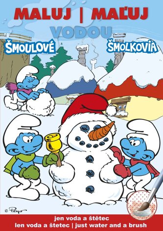 Šmoulové 2 zimní - Maluj vodou A5