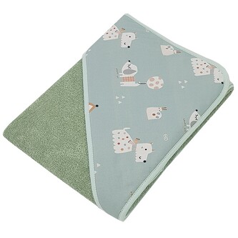 EKO Osuška na koupání s kapucí bavlněná Dogs Mint 100x100 cm