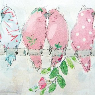 Karnet kwadrat z kopertą Parakeets