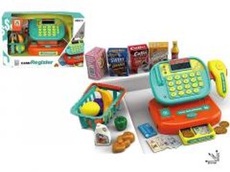 Kasa sklepowa na baterie z akcesoriami światło...